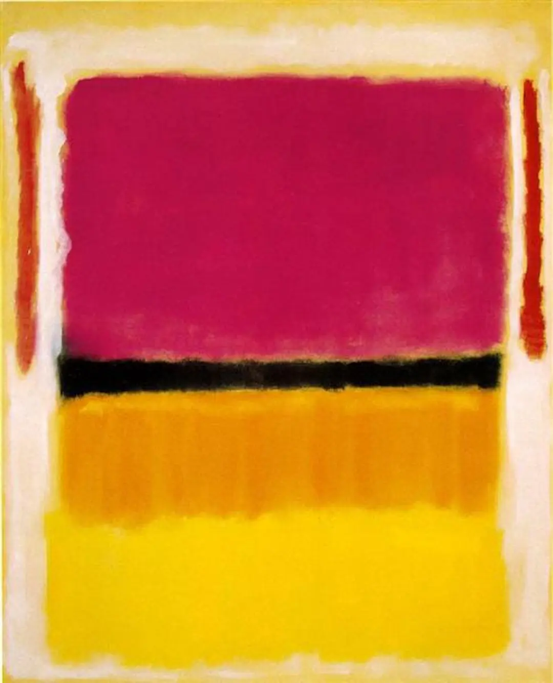 Untitled (Violet, Black, Orange, Yellow on White and Red), 1949