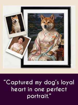 Framed dog portrait tribute surrounded by photos – GFM Painting artwork