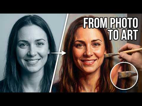 GFM Painting, Photo to Painting Professional Portrait Artist Hand Painting Process