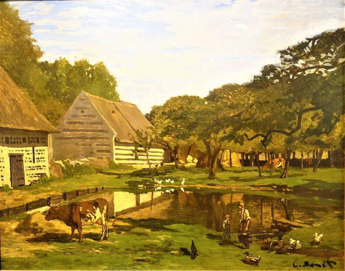 Buy Claude Monet A Farmyard in Normandy Oil Painting - Hand Painted Reproduction