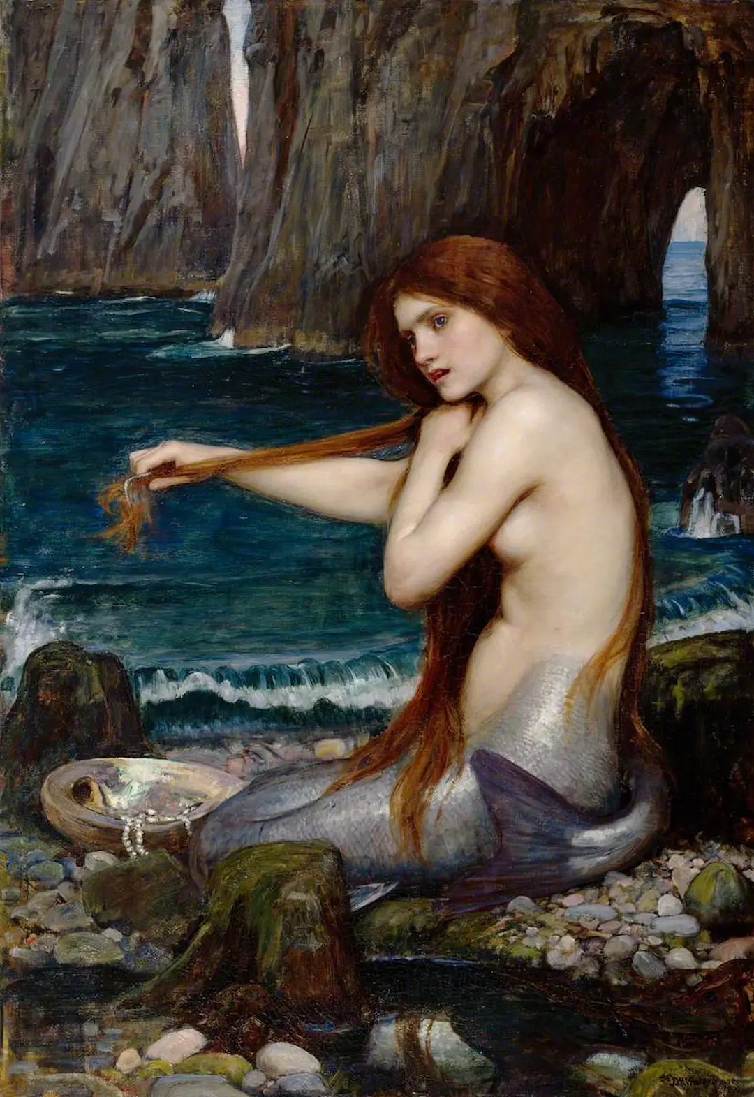 Buy John William Waterhouse A Mermaid 1900 Oil Painting - Hand Painted Reproduction