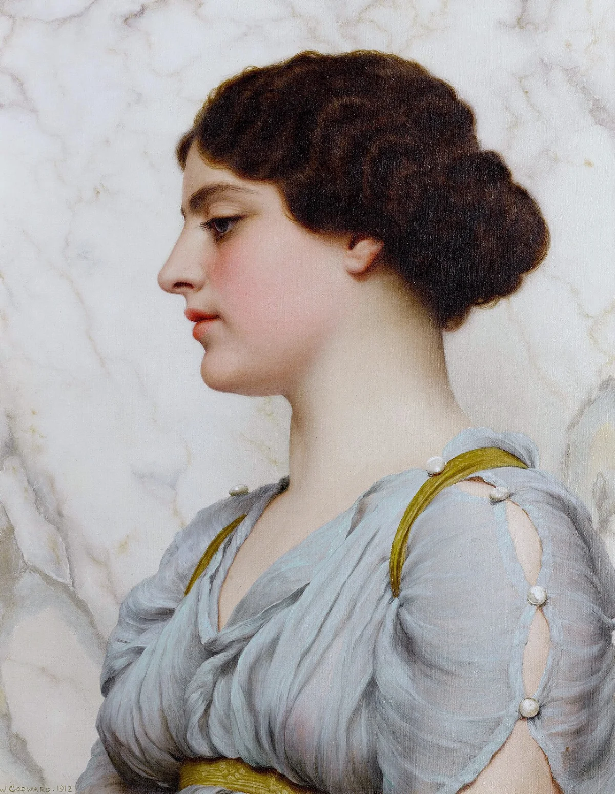 Buy John William Godward A Roman Beauty Oil Painting - Hand Painted Reproduction