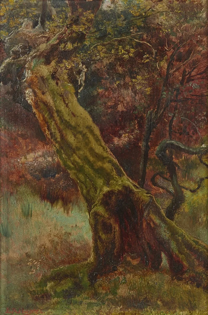 Buy Edward Robert Hughes R.W.S. An Old Stump in Epping Forest Oil Painting - Hand Painted Reproduction