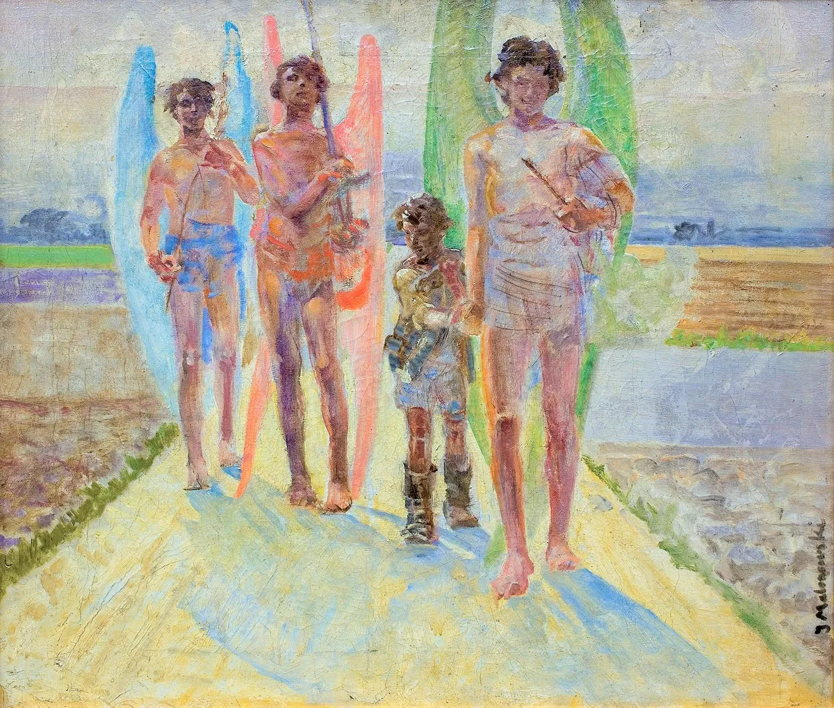 Buy Jacek Malczewski Angels with Tobias Oil Painting - Hand Painted Reproduction