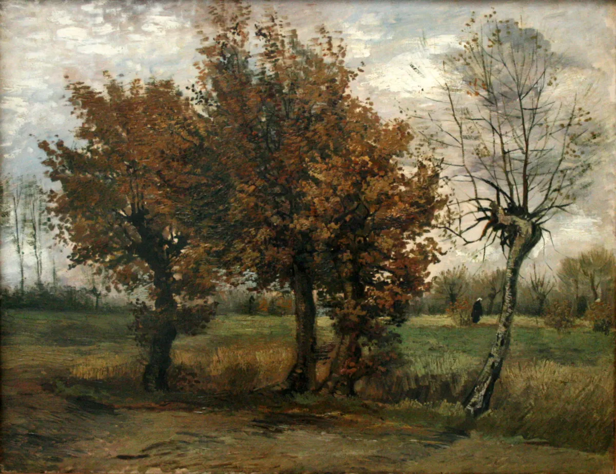 Buy Vincent Van Gogh Autumn Landscape with Four Trees Oil Painting - Hand Painted Reproduction