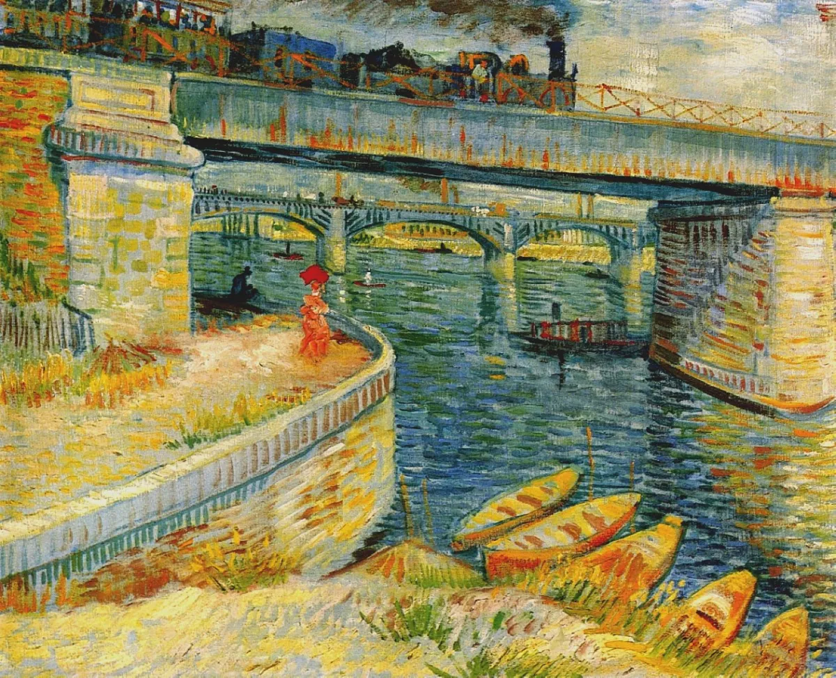 Buy Vincent Van Gogh Bridges Across The Seine At Asnieres Oil Painting - Hand Painted Reproduction