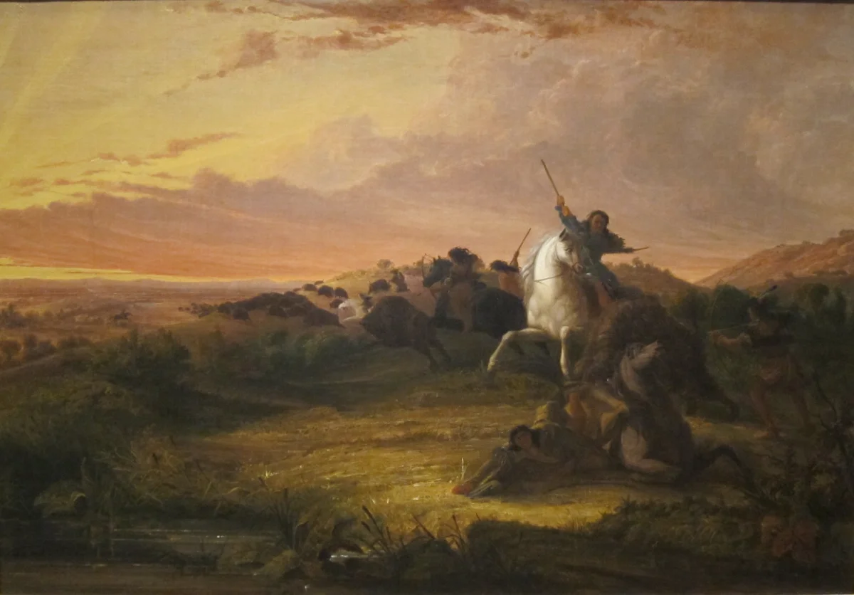 Buy Charles Marion Russell Buffalo Hunt Oil Painting - Hand Painted Reproduction