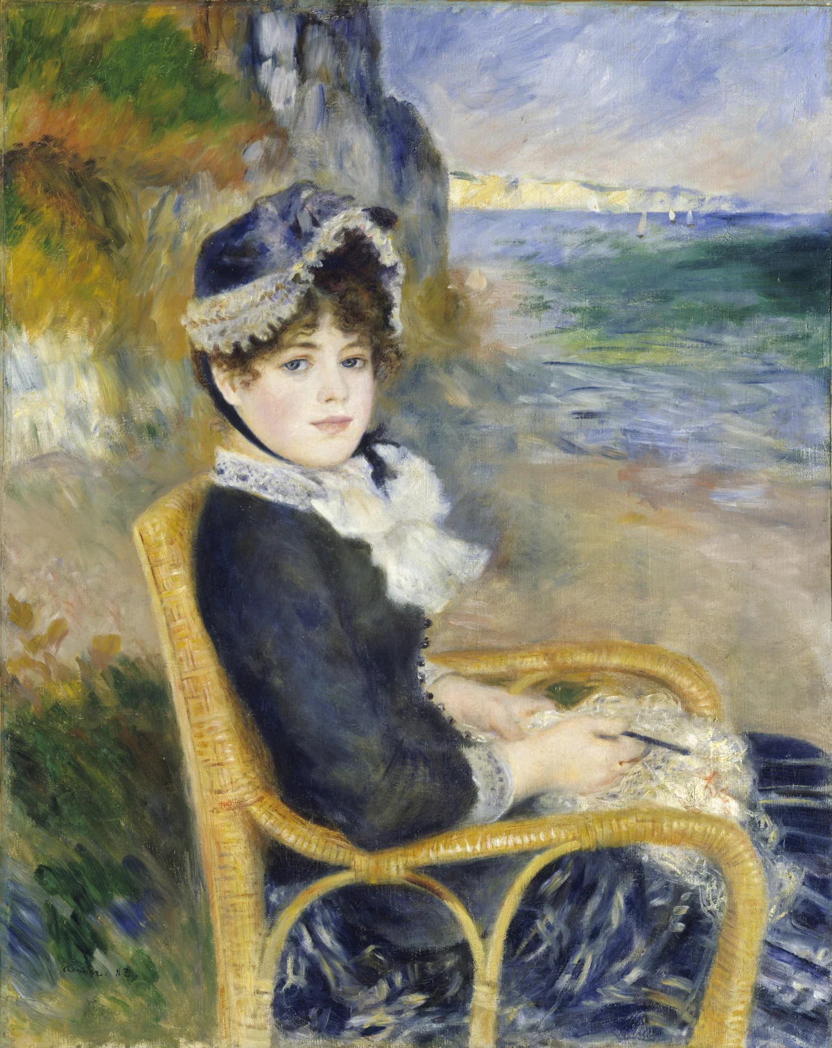 Buy Pierre Auguste Renoir By the Seashore Oil Painting - Hand Painted Reproduction