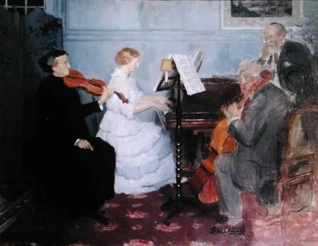 Buy Jules Grun Chamber Music Concert Oil Painting - Hand Painted Reproduction