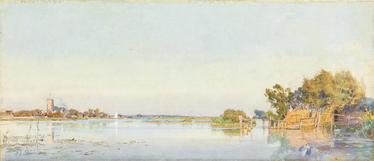 Buy Frederick George Cotman Christ Church Ferry Oil Painting - Hand Painted Reproduction