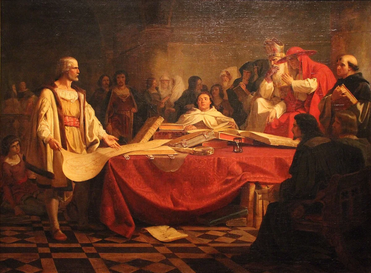 Buy Emanuel Gottlieb Leutze Christopher Columbus Before the Council of Salamanca Oil Painting - Hand Painted Reproduction