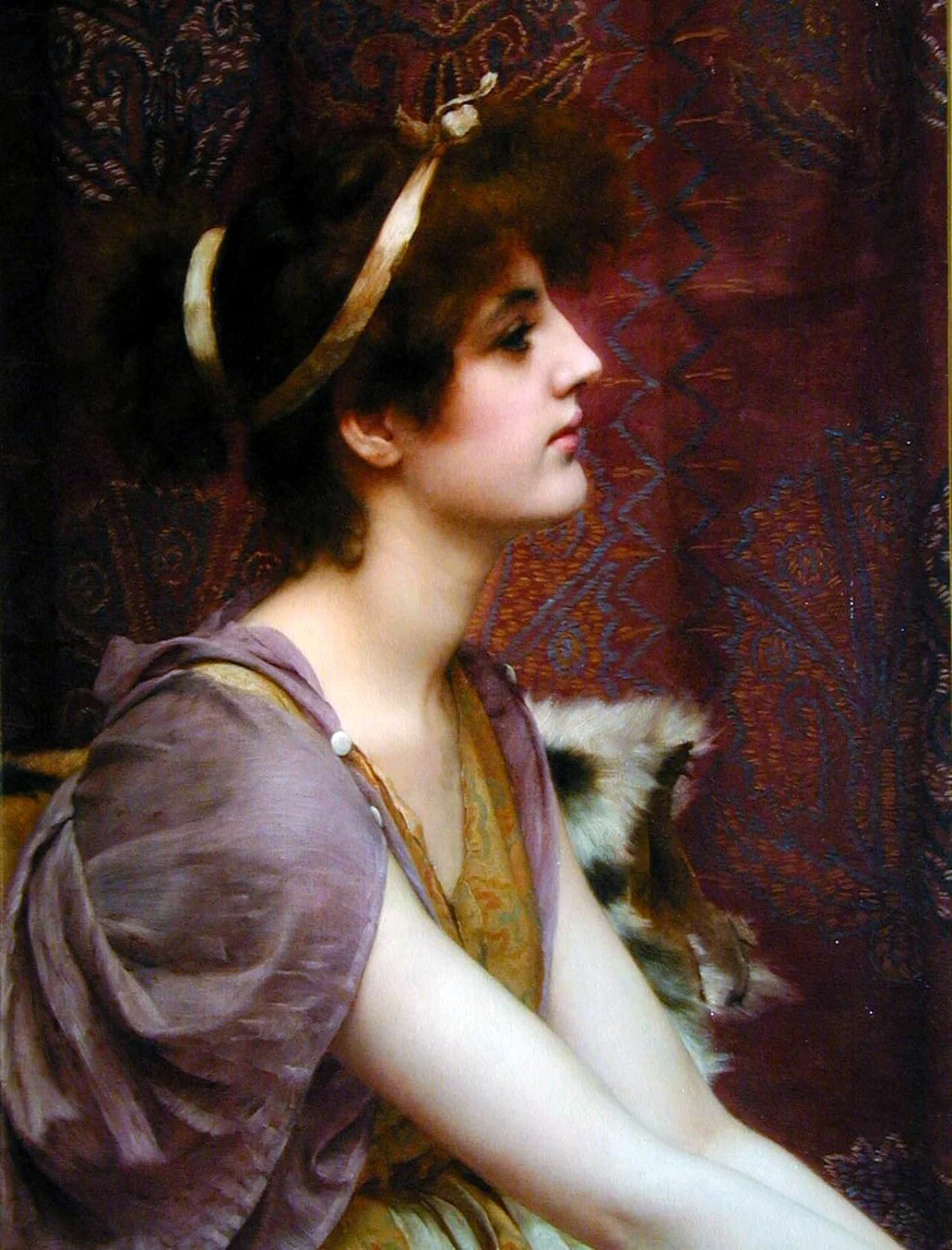Buy John William Godward Classical Beauty Oil Painting - Hand Painted Reproduction