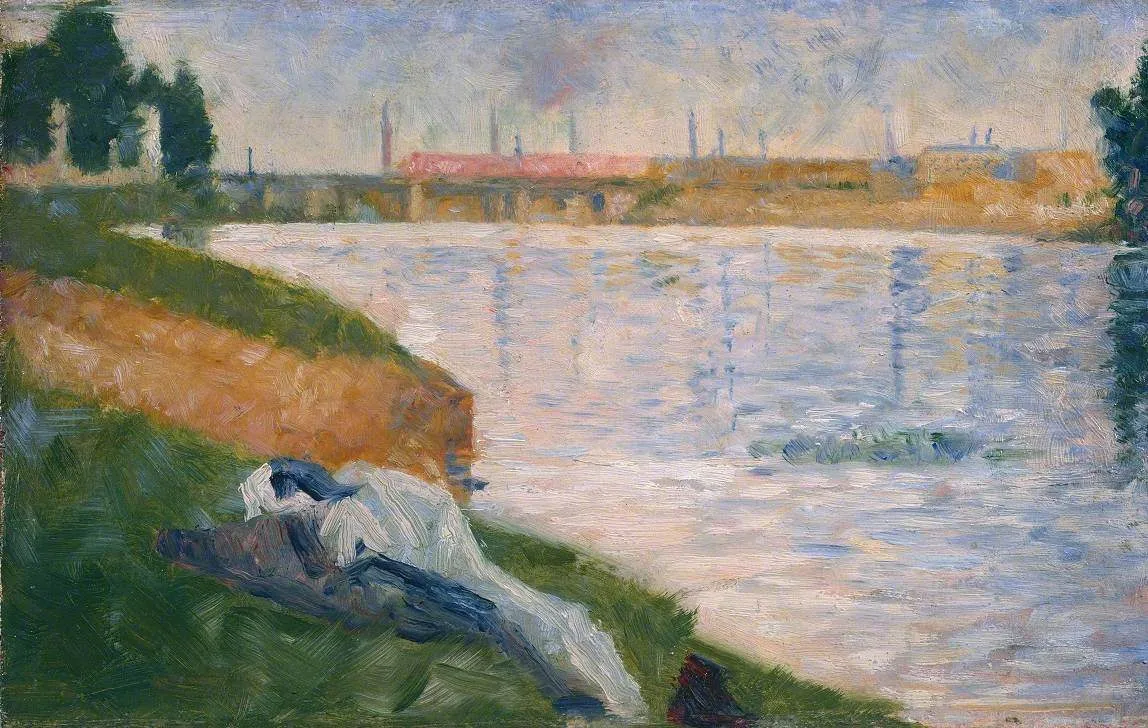 Buy Georges Seurat Clothes on the Grass Oil Painting - Hand Painted Reproduction