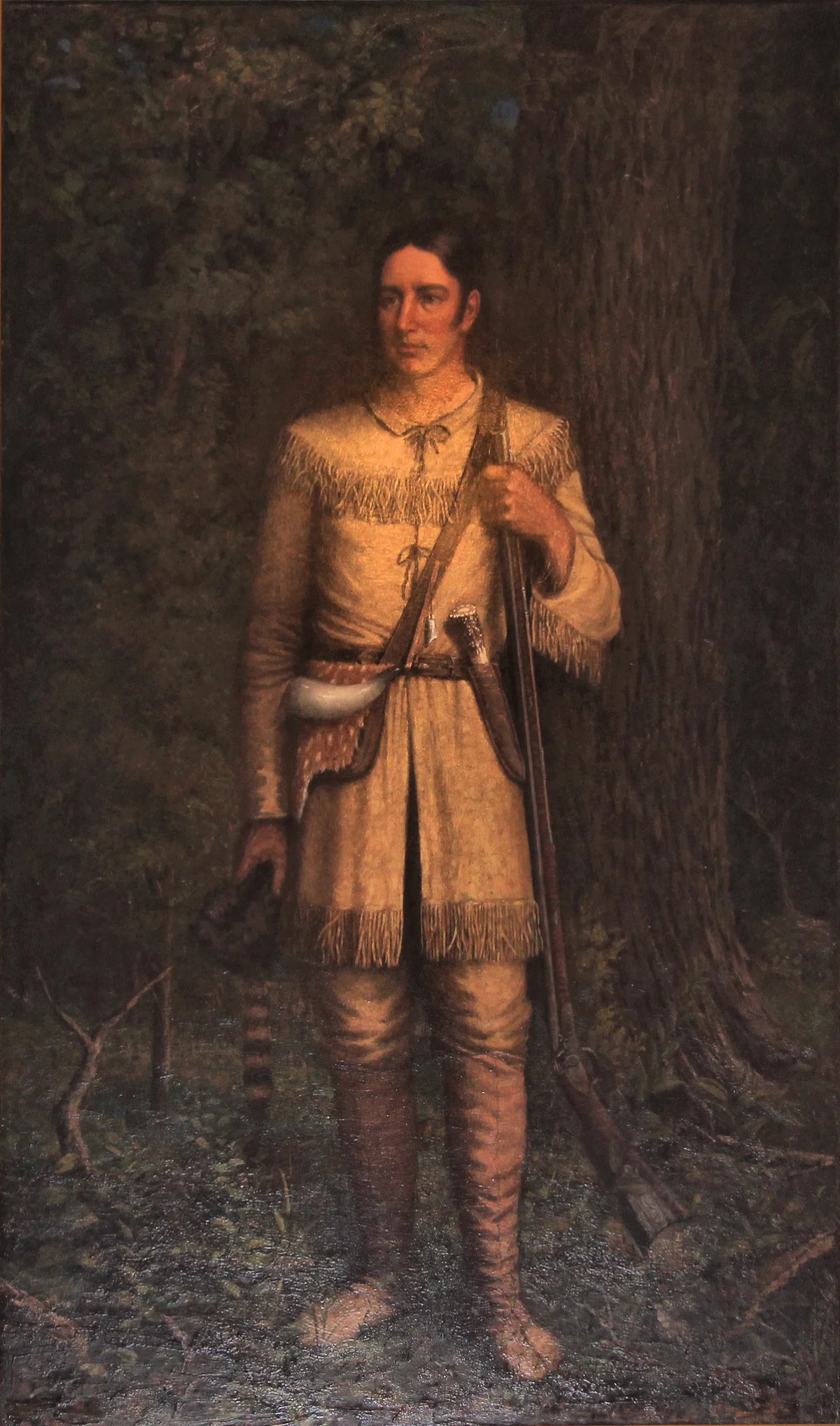 Buy William Henry Huddle Davy Crockett Oil Painting - Hand Painted Reproduction
