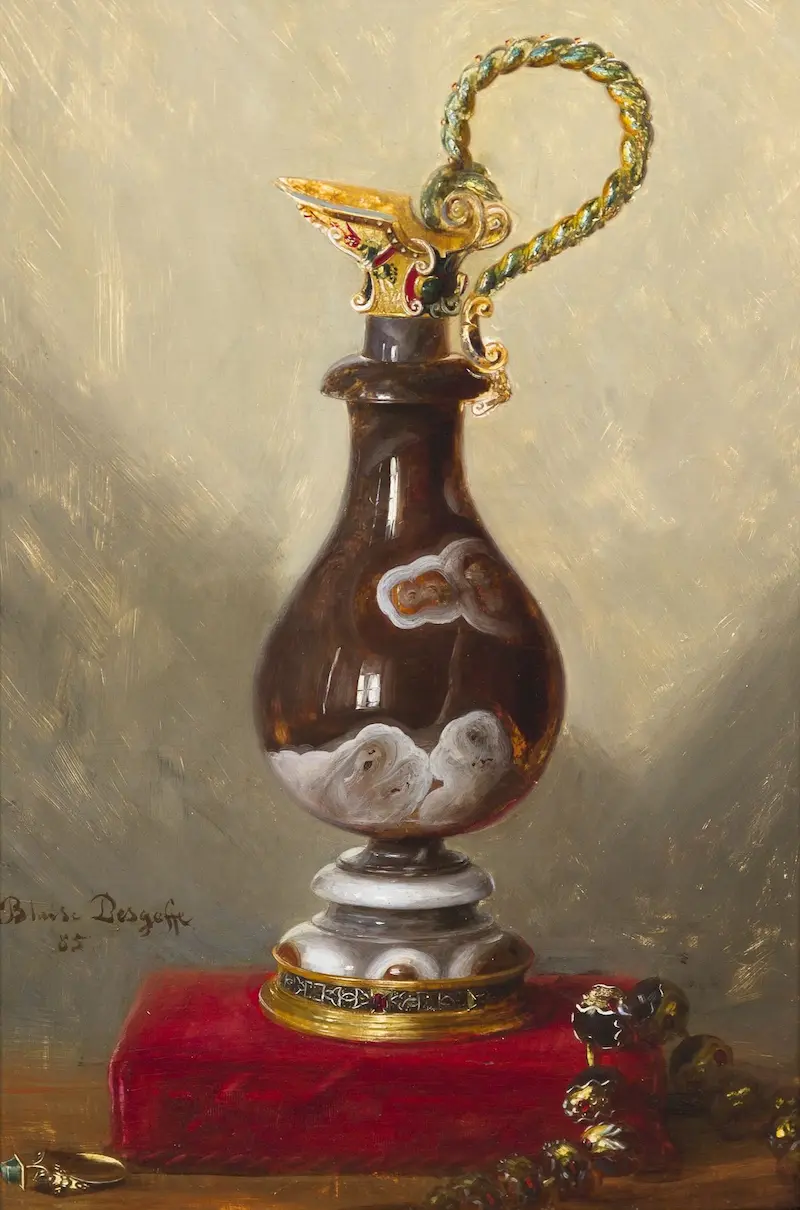 Buy Blaise Alexandre Desgoffe Vase of améthyste from the 16th-century Oil Painting - Hand Painted Reproduction