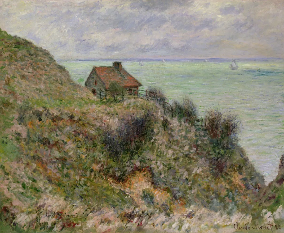 Buy Claude Monet Fisherman Hut, Cloudy Weather Oil Painting - Hand Painted Reproduction