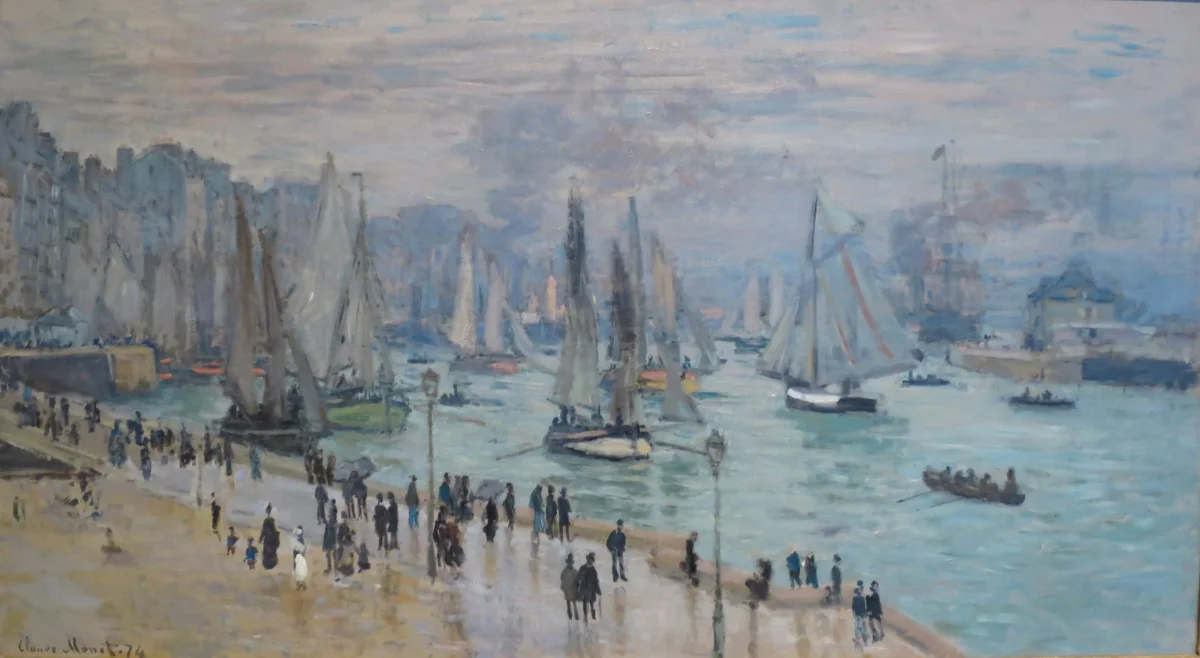 Buy Claude Monet Fishing boats leaving the harbor, Le Havre Oil Painting - Hand Painted Reproduction
