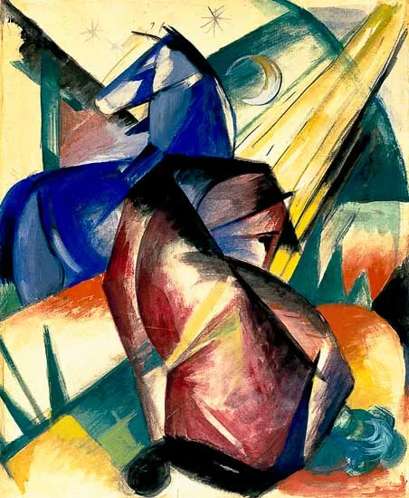 Buy Franz Marc Franz Marc, Zwei Pferde Oil Painting - Hand Painted Reproduction