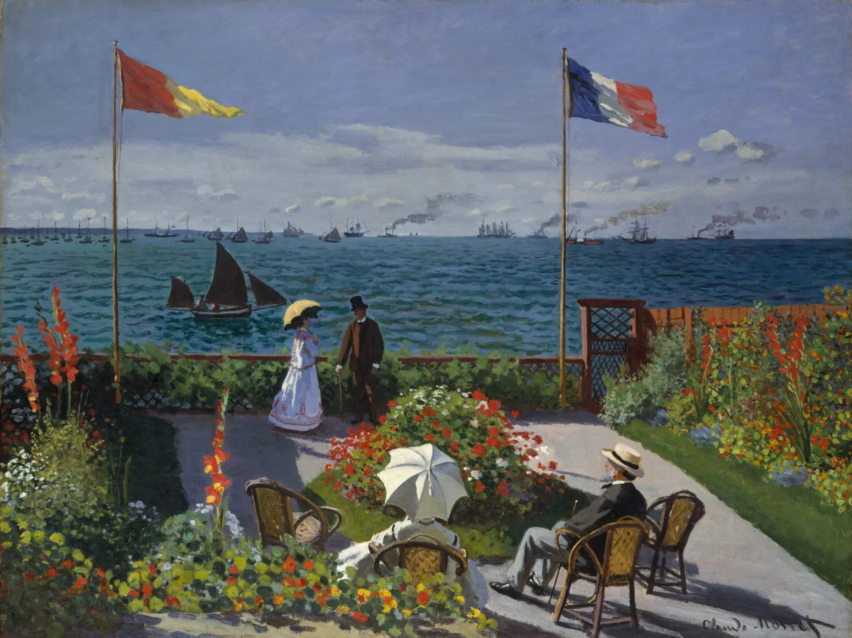 Buy Claude Monet Garden at Sainte-Adresse Oil Painting - Hand Painted Reproduction