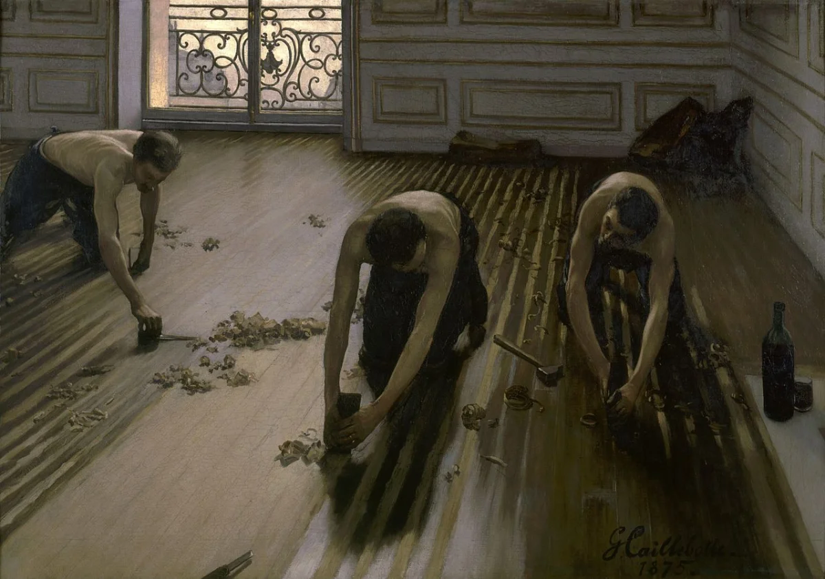 Buy Gustave Caillebotte Les raboteurs de parquet Oil Painting - Hand Painted Reproduction