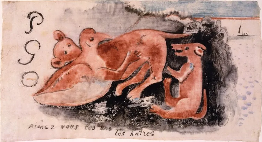 Buy Paul Gauguin Love Each Other Oil Painting - Hand Painted Reproduction