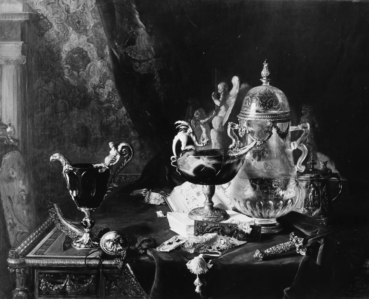 Buy Blaise Alexandre Desgoffe Objects of Art from the Louvre Oil Painting - Hand Painted Reproduction