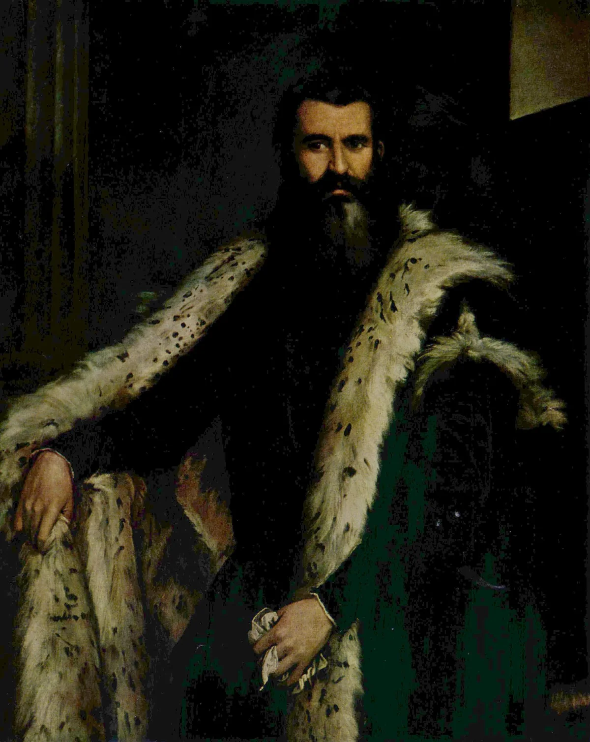 Buy Paolo Veronese Portrait of a gentleman in a fur Oil Painting - Hand Painted Reproduction