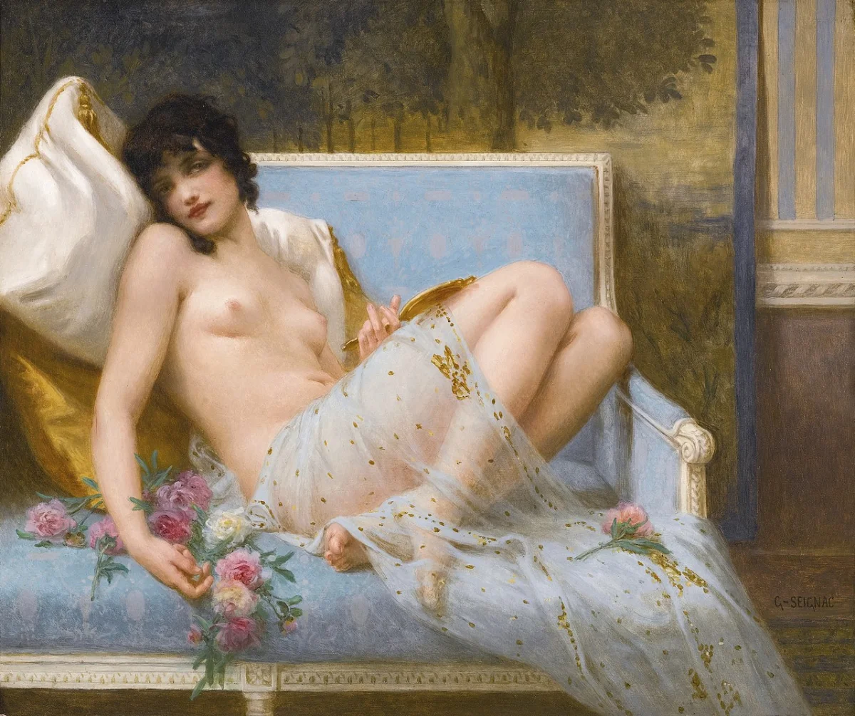 Buy Guillaume Seignac Reclining Odalisque Oil Painting - Hand Painted Reproduction