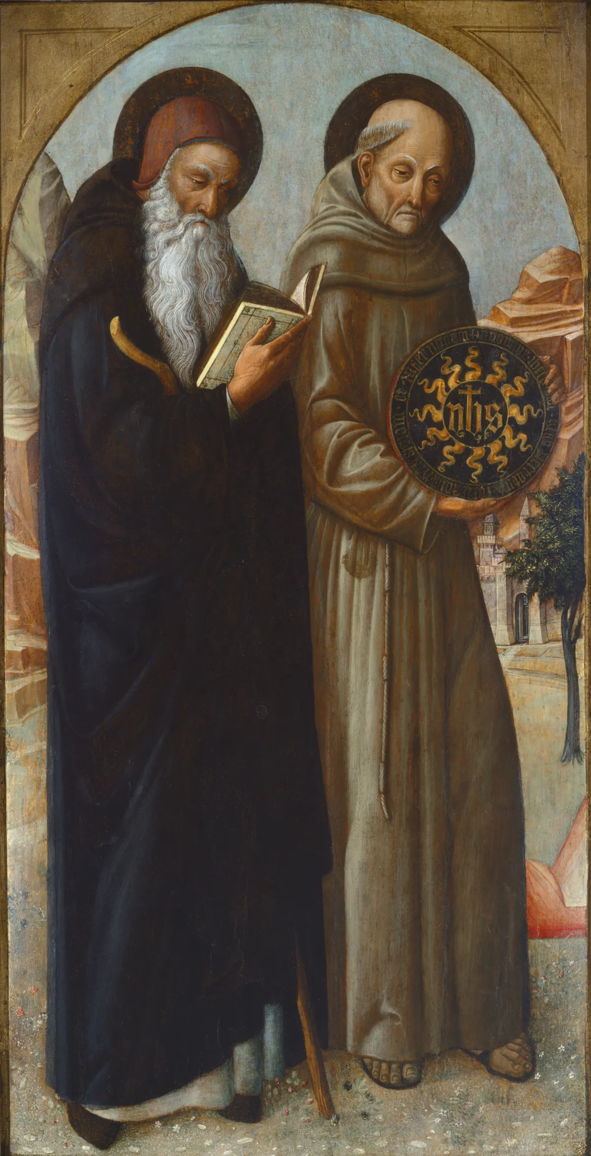 Buy Jacopo Bellini Saint Anthony Abbot and Saint Bernardino of Siena Oil Painting - Hand Painted Reproduction