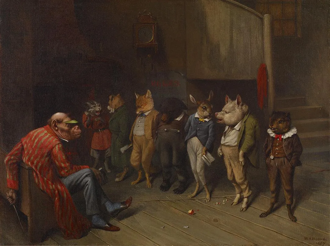Buy William Holbrook Beard School Rules Oil Painting - Hand Painted Reproduction