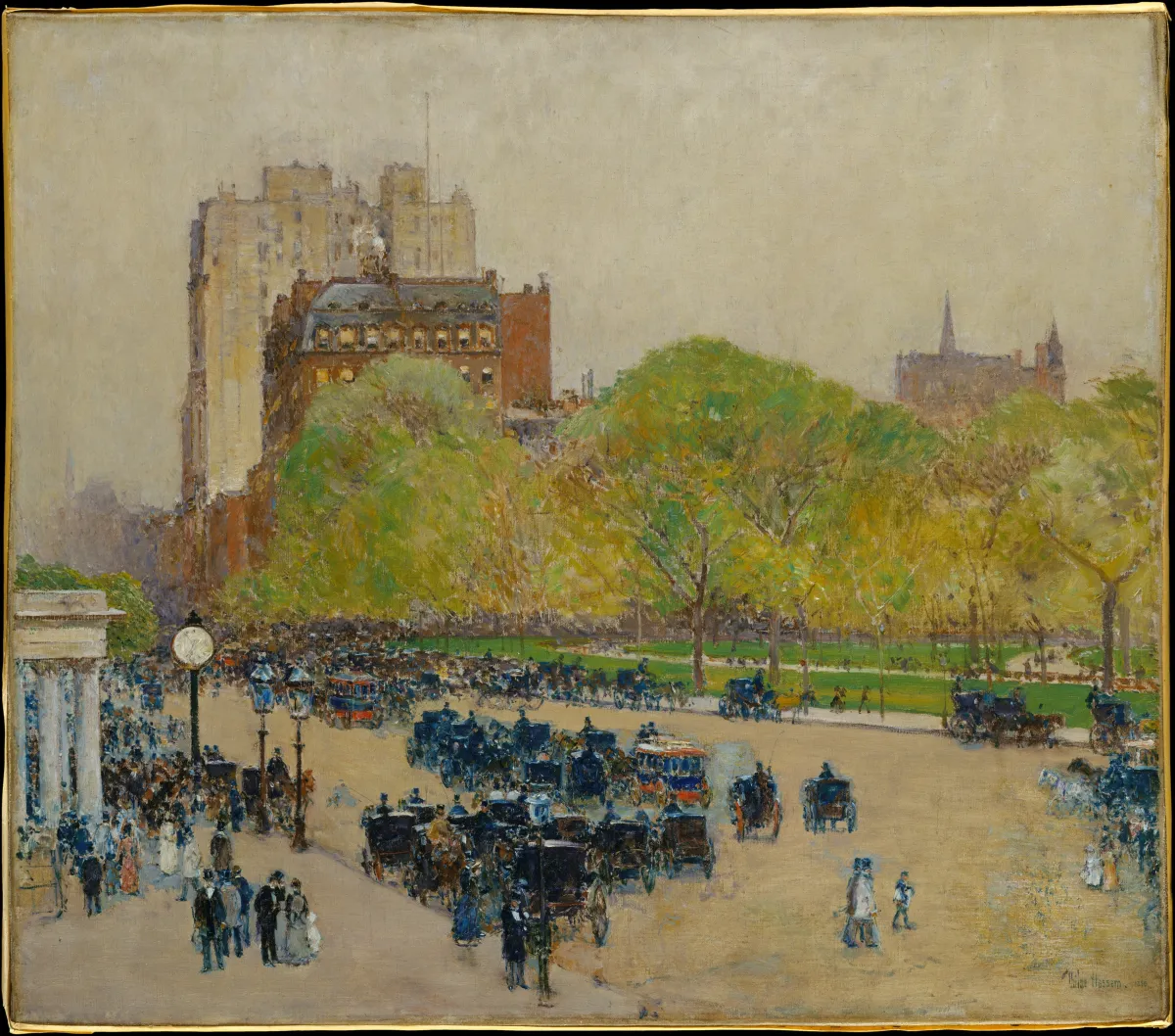 Buy Frederick Childe Hassam Spring Morning in the Heart of the City Oil Painting - Hand Painted Reproduction