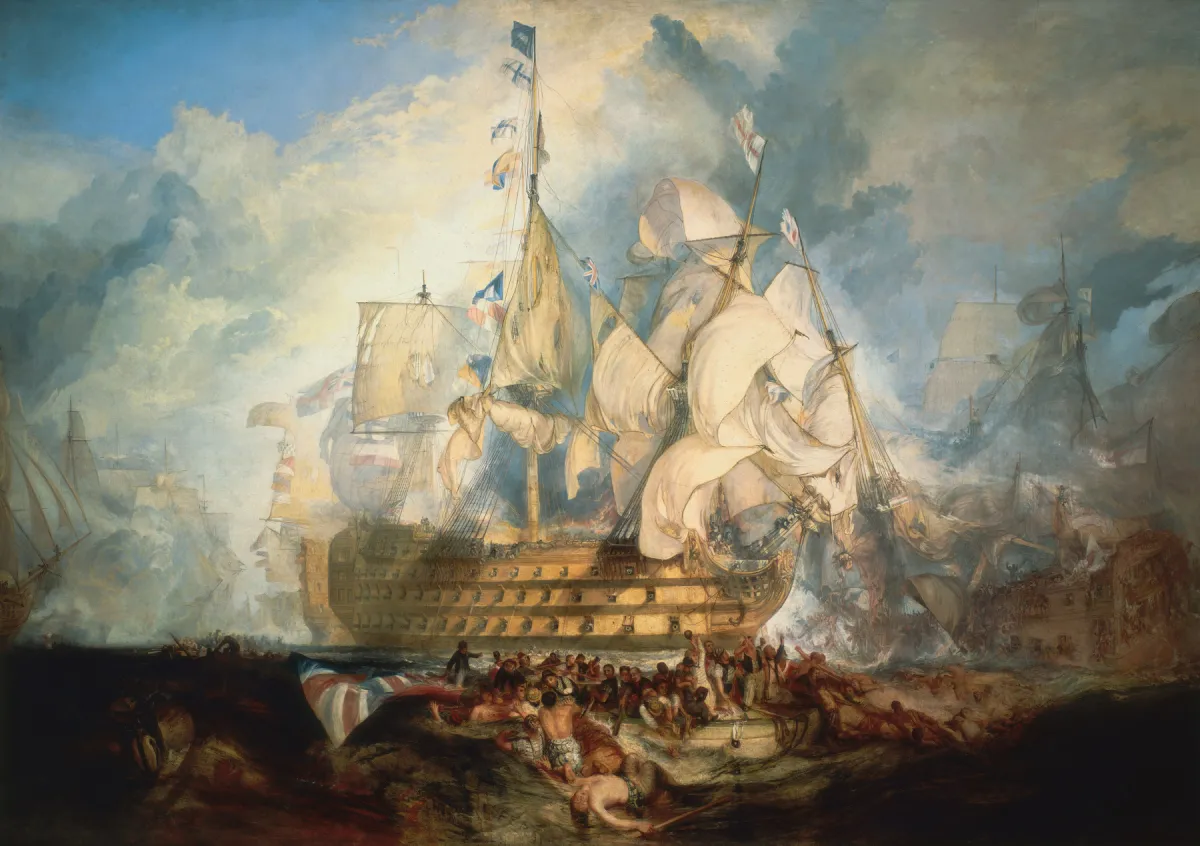 Buy Joseph Mallord William Turner The Battle of Trafalgar Oil Painting - Hand Painted Reproduction