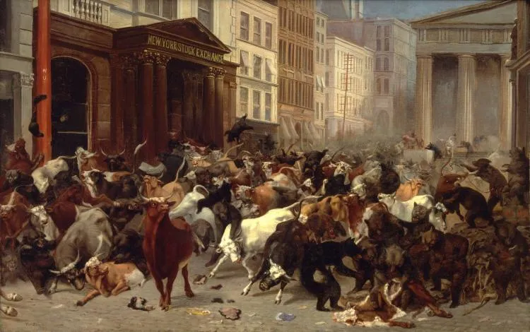 Buy William Holbrook Beard The Bulls and Bears in the Market Oil Painting - Hand Painted Reproduction