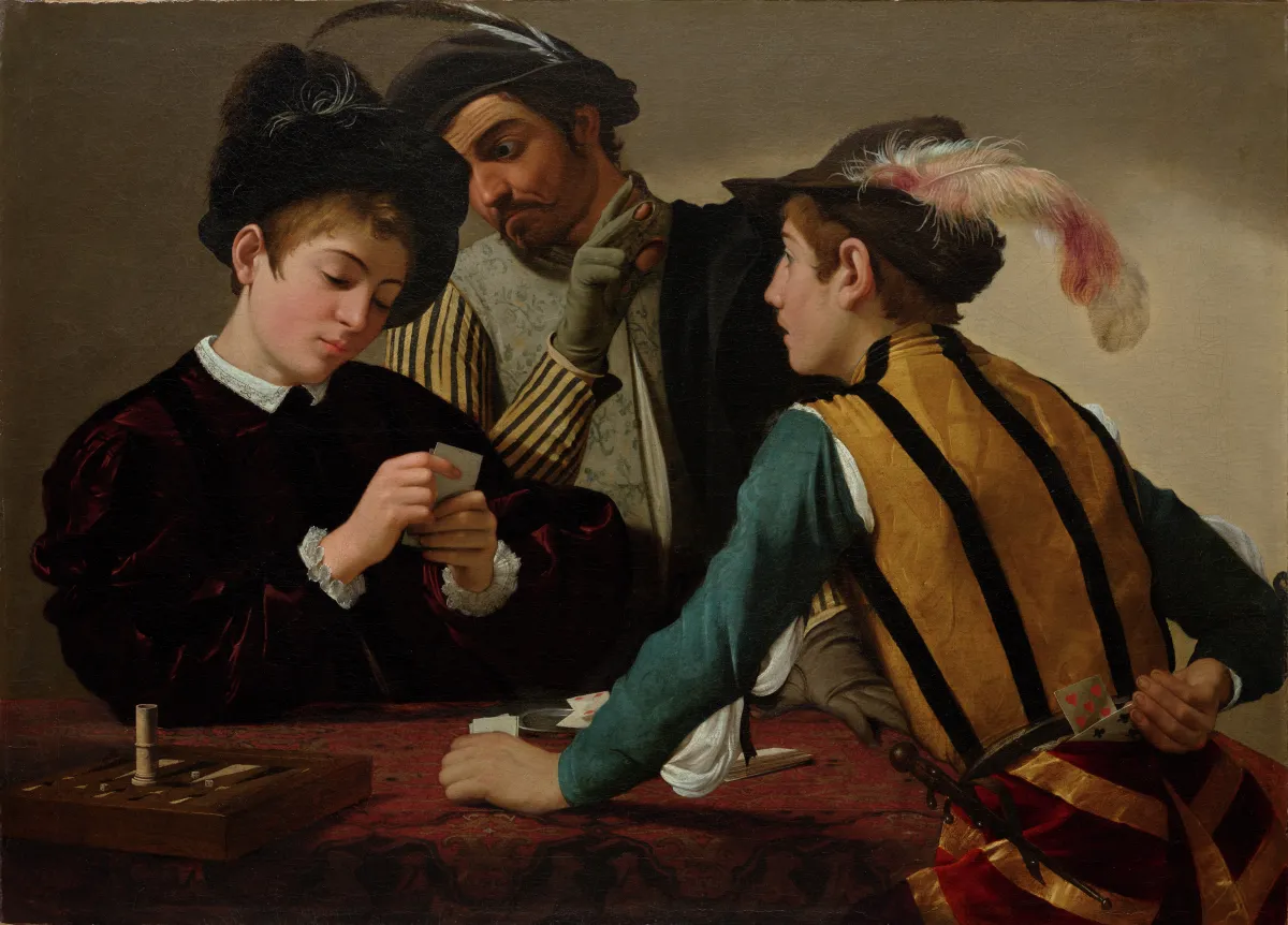 Buy Caravaggio  The Cardsharps Oil Painting - Hand Painted Reproduction
