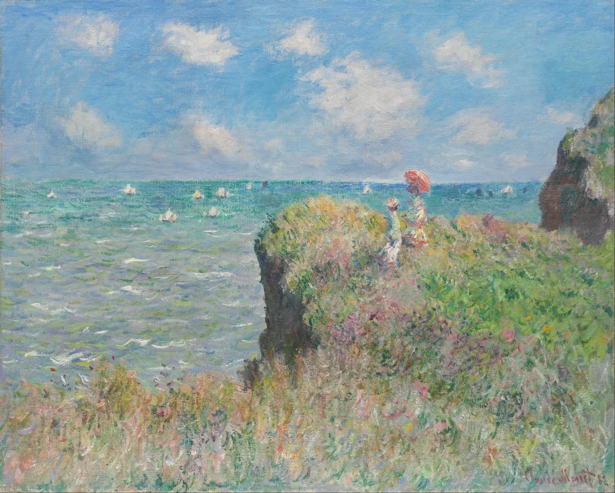 Buy Claude Monet The Cliff Walk at Pourville Oil Painting - Hand Painted Reproduction
