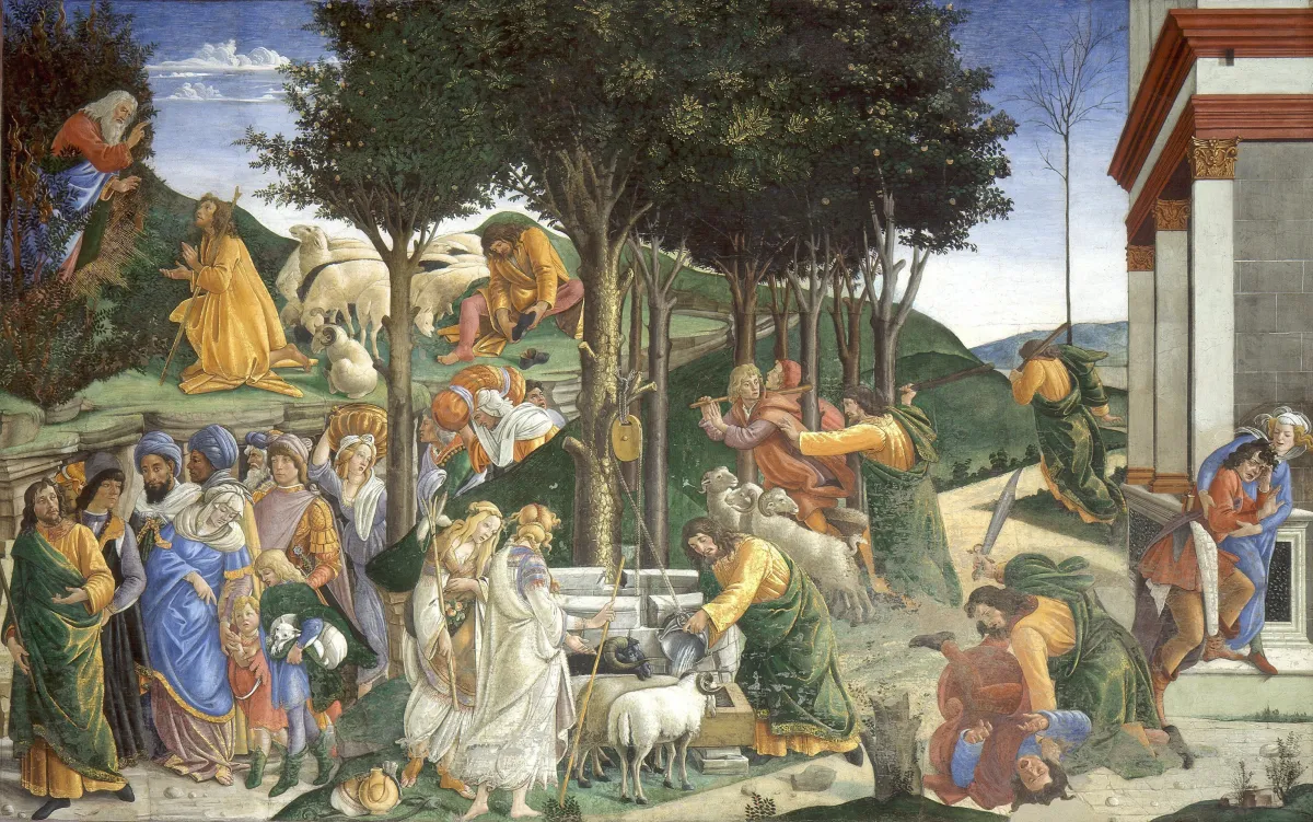 Buy Alessandro Filipepi (Sandro Botticelli) The Trials of Moses Oil Painting - Hand Painted Reproduction