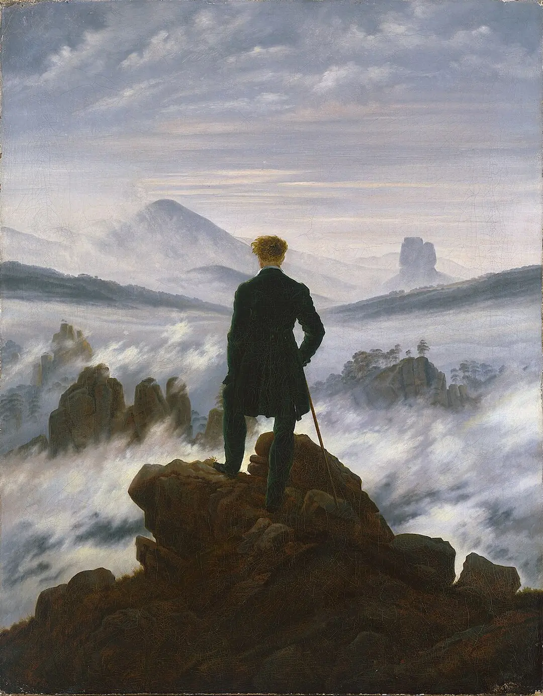 Buy Caspar David Friedrich The Wanderer above the Mists 1817-18 Oil Painting - Hand Painted Reproduction