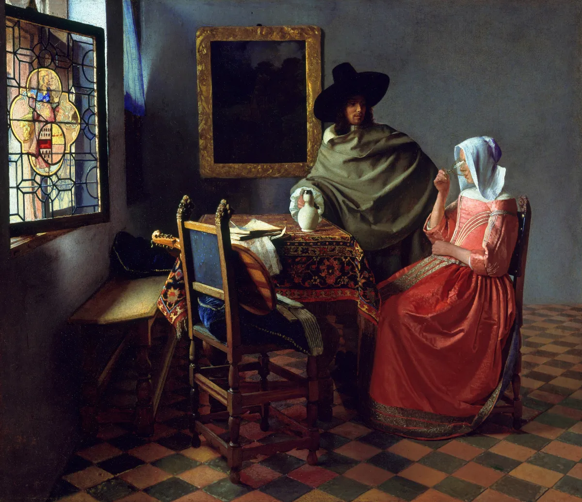 Buy Jan Vermeer Van Delft The Wine Glass Oil Painting - Hand Painted Reproduction