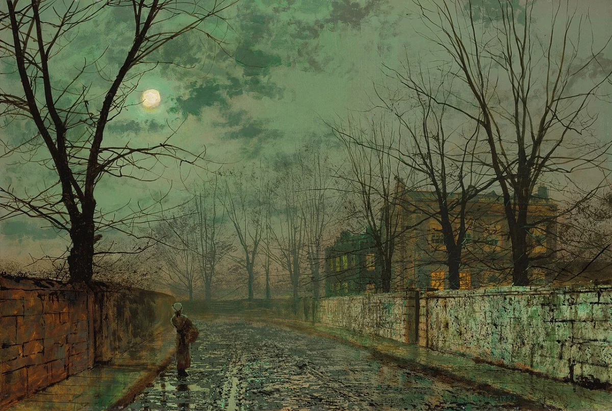 Buy John Atkinson Grimshaw Under the Silvery Moonbeams Oil Painting - Hand Painted Reproduction