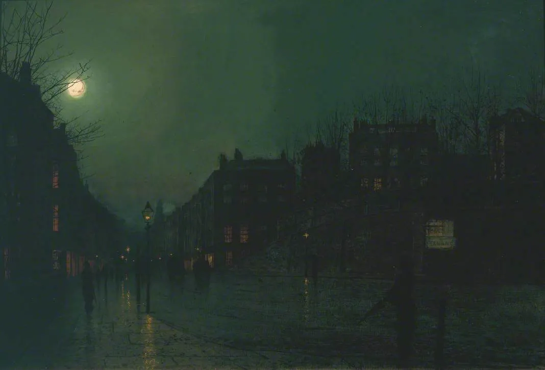 Buy John Atkinson Grimshaw View of Heath Street by Night Oil Painting - Hand Painted Reproduction