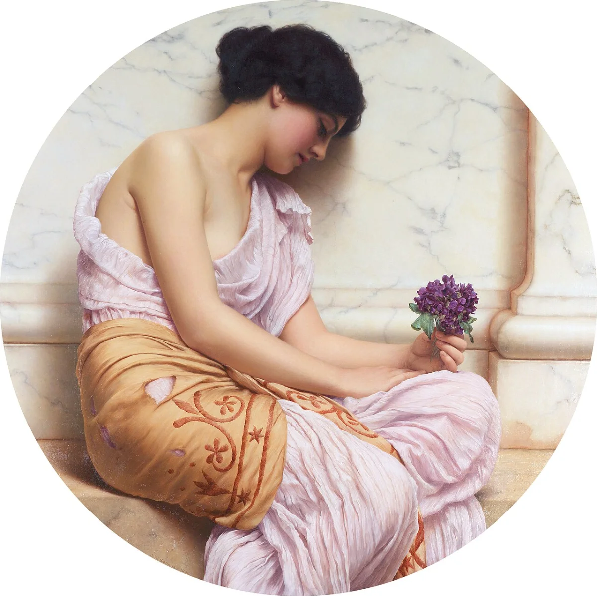 Buy John William Godward Violets, Sweet Violets Oil Painting - Hand Painted Reproduction