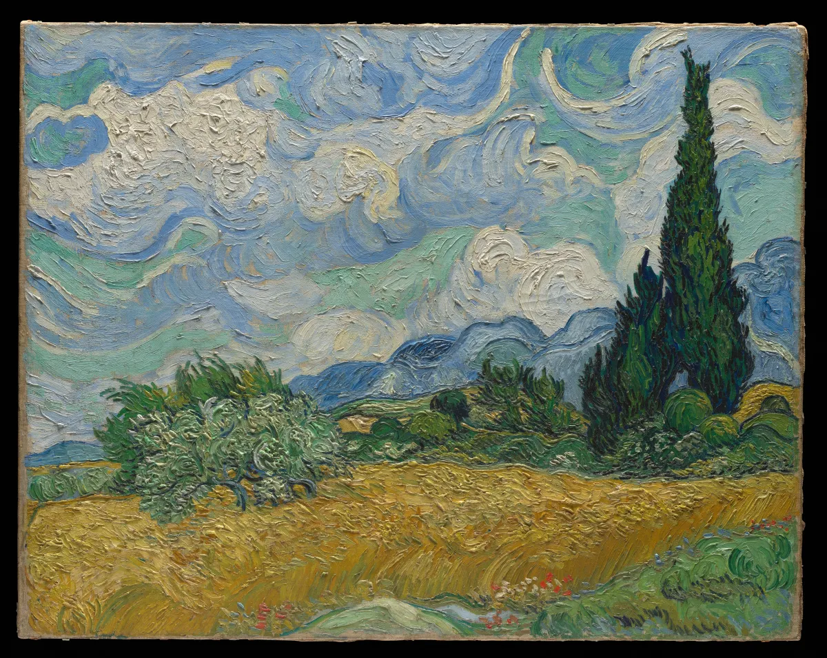 Buy Vincent Van Gogh Wheat Field Under Clouded Sky Oil Painting - Hand Painted Reproduction