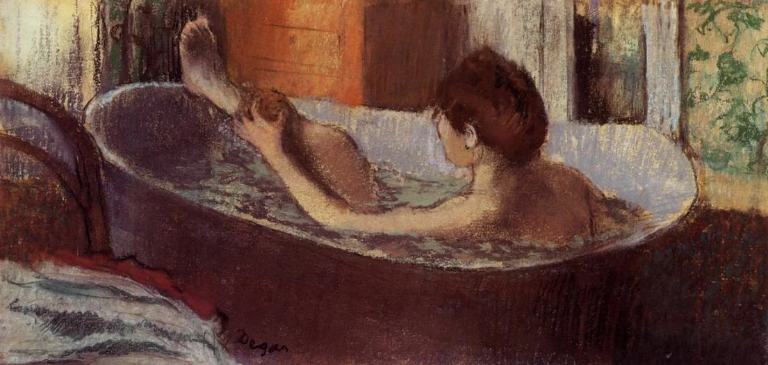 Buy Edgar Degas Woman in her Bath Sponging her Leg Oil Painting - Hand Painted Reproduction