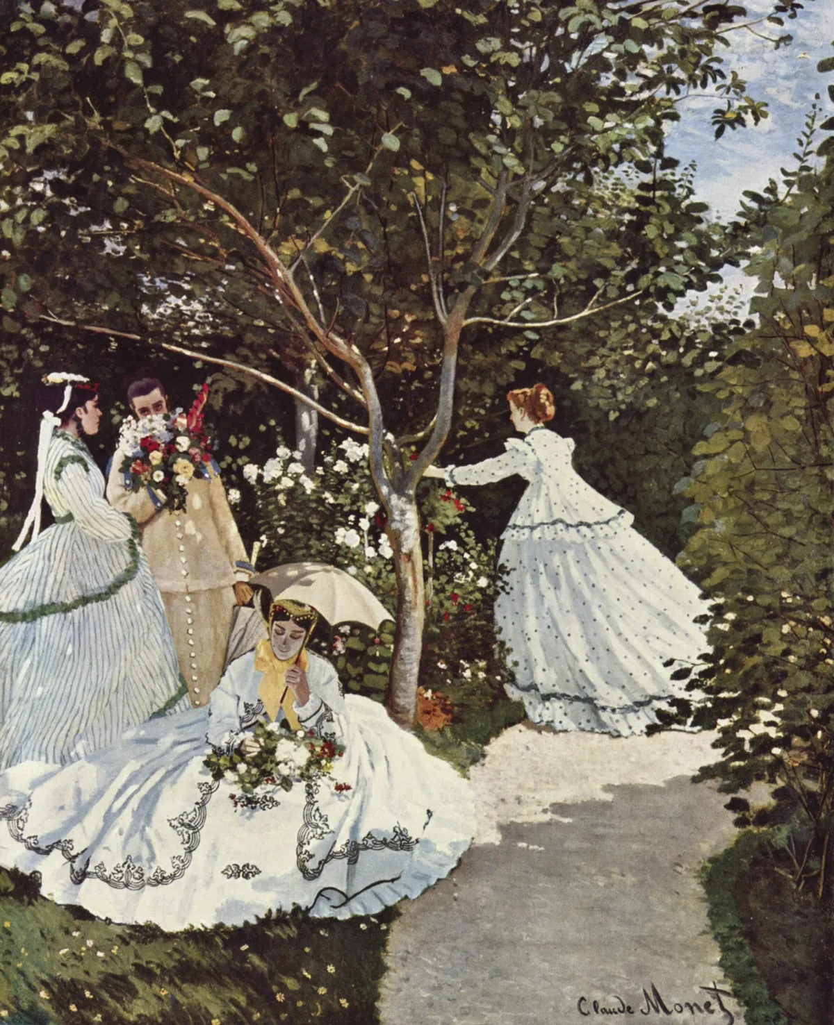 Buy Claude Monet Women in the Garden Oil Painting - Hand Painted Reproduction
