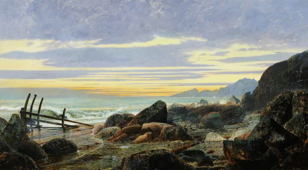 Buy John Atkinson Grimshaw 'The Ironbound Shore' Oil Painting - Hand Painted Reproduction