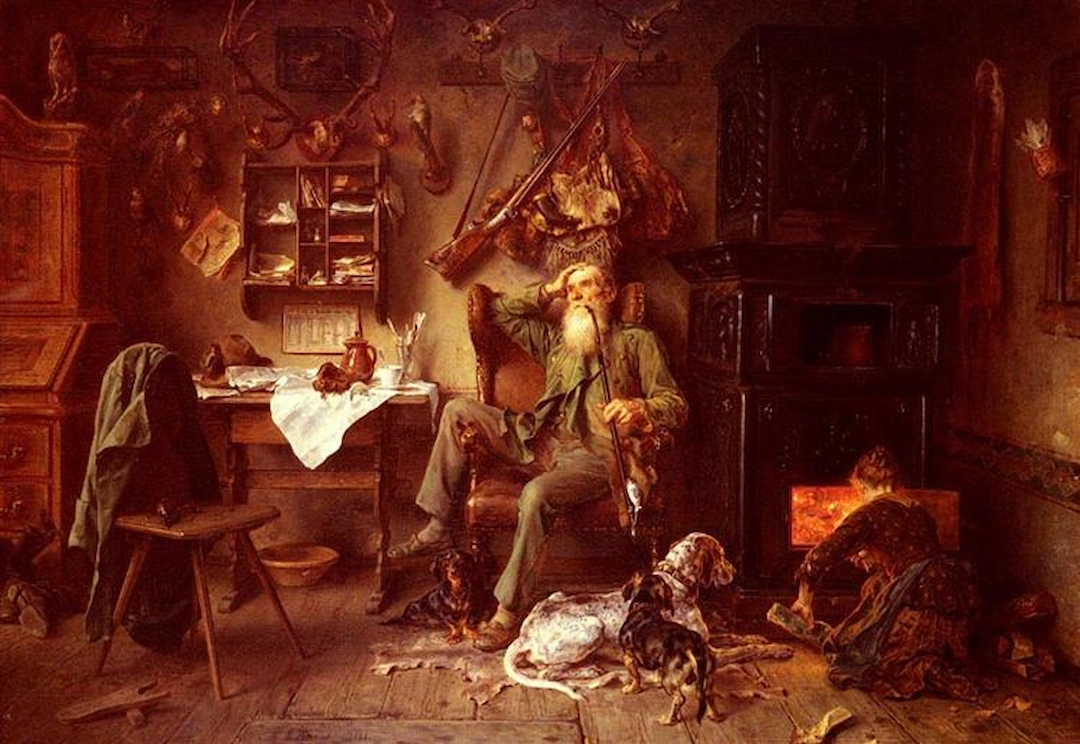 Buy Ludwig Knaus A Forester at Home Oil Painting - Hand Painted Reproduction