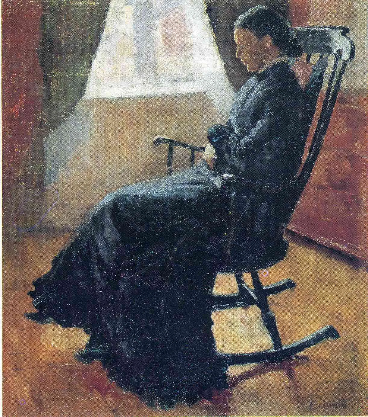 Buy Edvard Munch Aunt Karen in the Rocking Chair Oil Painting - Hand Painted Reproduction
