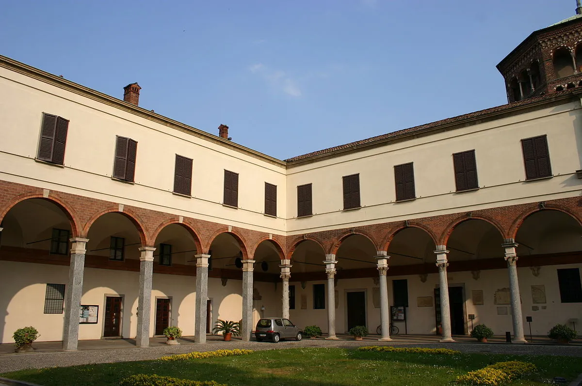Buy Donato Bramante Basilica of Sant'Ambrogio - Bramante's arcades Oil Painting - Hand Painted Reproduction
