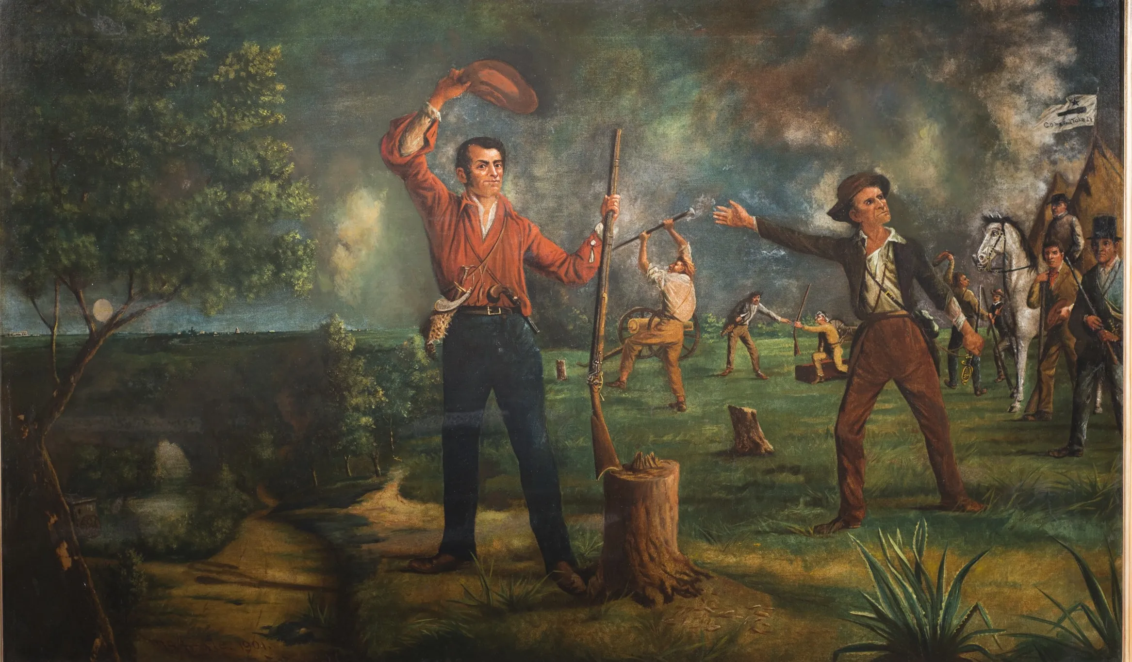 Buy Henry Arthur McArdle Ben Milam Calling for Volunteers Oil Painting - Hand Painted Reproduction
