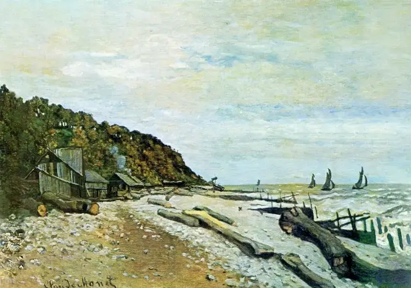 Buy Claude Monet Boatyard near Honfleur Oil Painting - Hand Painted Reproduction